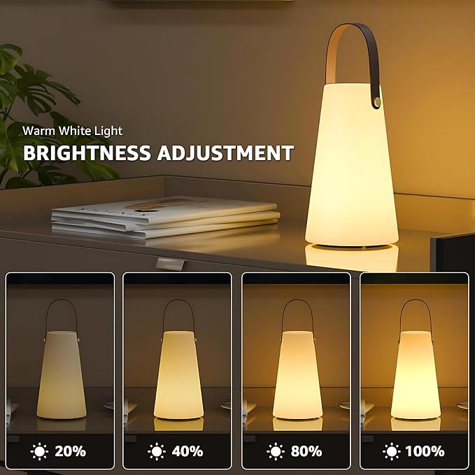 Outdoor Lanterns - Cordless Rechargeable Table Lamp, RGB LED Lights with Remote, IP44 Water-Resistant for Patio, Camping, Garden, Dining Room