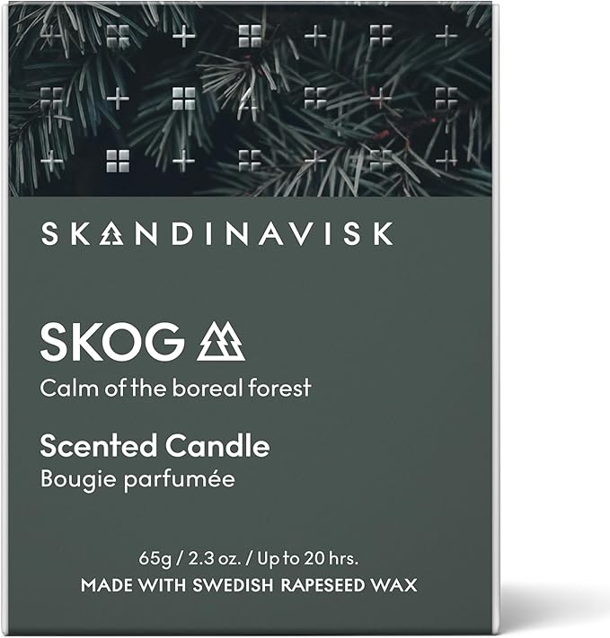 Skandinavisk Skog 'Forest' Scented Candle, Special Edition, Scent Notes: Pine Needles and Fir Cones, Birch Sap and Lily of The Valley, Vegan Formula, 2.3 oz.