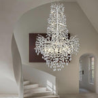 H61'' Silver Crystal High Ceilings Chandelier Staircase Chandeliers Modern Crystal Tree Branch Chandelier, D40'' Foyer Chandelier for High Ceiling Luxury Large Living Room Chandelier, 23-Lights