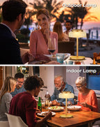 QiMH Battery Operated LED Table Lamp, 5000mAh Rechargeable Cordless Lamp, Stepless Dimmable Touch Control, Small Waterproof Desk Night Light for Living Room, Bedroom, Outdoor Bar (Gold)