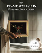 HUARCEY Gold Framed Vintage Wall Art for Living Room, Flowers Painting Prints Shelf Decor for Kitchen, Aesthetic Bedroom Wall Art, Autumn Gifts for Friends or Family - Fading 10L x 8W