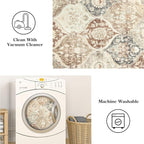 Lahome Moroccan Trellis Entryway Rug, 2x3 Kitchen Rugs Non Slip Washable, Non-Slip Indoor Door Mat Ultra-Thin, Small Throw Carpet for Bathroom Bedroom Entry, Khaki