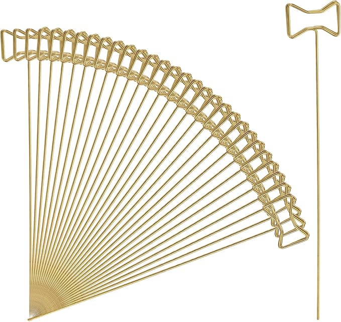 uxcell 30 Pcs Table Card Holders, 5.9 Bow Metal Craft Wire Clips Picture Clip Table Number Holders Picks for Wedding, Photos, Memo, Restaurant, Gold