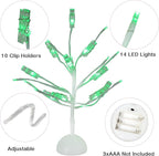Money Tree Gift Card Holder Table Stand Creative Display with Green Lights and 10 Clips for Chirstmas, Graduation and Birthday