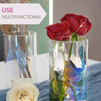 12pc Glass Cylinder Bud Vases for Centerpieces,6 inch Tall Irised Crystal Clear Flower Vases in Bulk,Hurricane Glass Candle Holders for Table Centerpiece Formal Dinners Home Decor