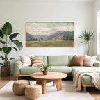 Aurlan Numbers 6:24-26 May The Lord Bless You Wall Art(40"x20"), Large Jesus Christian Bible Verse Scripture Canvas Artwork, Abstcat Watercolor Mountain Landscape Nature Decor for Home Dining Room Christ Gift