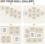 decorUhome Picture Frames Collage Wall Decor for Photo Gallery Display, Assorted Picture Frames set of 10 Including Two 8x10 / Four 5x7 / Four 4x6 for Family Wall Decor, Natural, 10 Pack