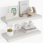 24 Inch Floating Shelves, 24"x9.25"x1.5" Inch Deep Floating Shelves for Wall, Wooden Shelves for Bathroom, Bedroom, Living Room, Cream White Oak, 2 Pieces