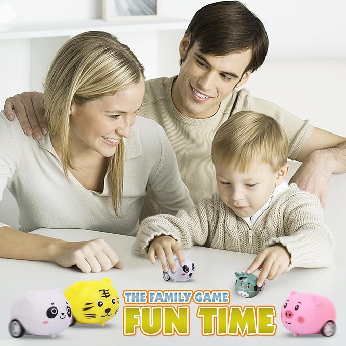 36 pcs Animals Pull Back Cars, Mini Vehicles Toy Small Cars Pull Back Racing Vehicles Set, Mini Toy Cars, Carnival Prizes Goodie Bag Stuffers, Mini Car Party Favors for Kids