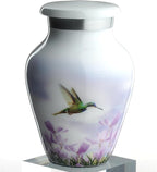 Olivia Memorials Hummingbird Urn for Ashes Women Men | White Hummingbird Urn for Female Male Carefully Handcrafted Funeral Decorative White Urn for Mom Mother Baby Adult Pet Dog
