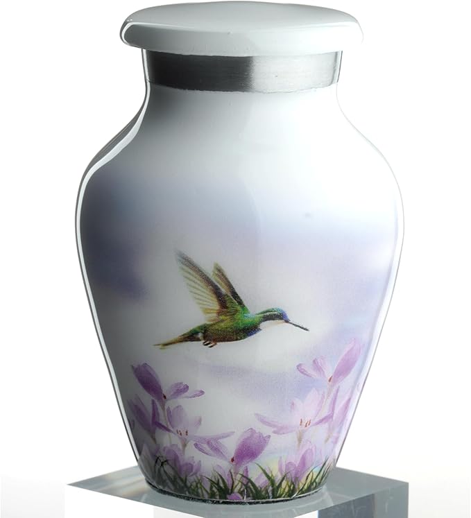 Hummingbird Urns for Ashes Women Men | 4 Small White Hummingbird Urns for Female Male Carefully Handcrafted Funeral Decorative White Mini Urn for Mom Mother Baby Adult Pet Dog