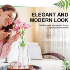 Thenshop 10 Pcs 8'' Tall Clear Flower Vase Wide Mouth Crystal Glass Boho Decorative for Centerpieces Bulk Tall Vase for Flower Bouquets Rustic Home Decor Wedding Housewarming Gift (Clear)