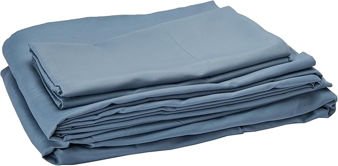 Amazon Basics Full/Queen Comforter Set with Herringbone Sheets, 7-Piece Gray Leaf Bedding, Lightweight Microfiber Bed-in-a-Bag