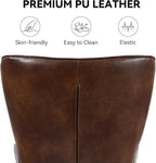 Nalupatio Mid Century Modern Accent Chair, PU Leather Upholstered Tufted Button Chairs, Living Room Reading Wingback Armchair, Side Chair for Living Room Bedroom, Brown