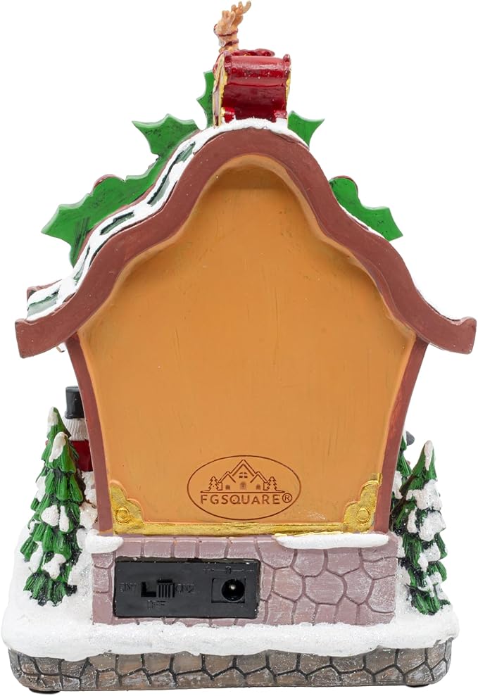 Holiday Cuckoo Clock Santa Reindeer LED Lighted Animated Christmas Village with Sound and Motion 6" x 6" x 8"