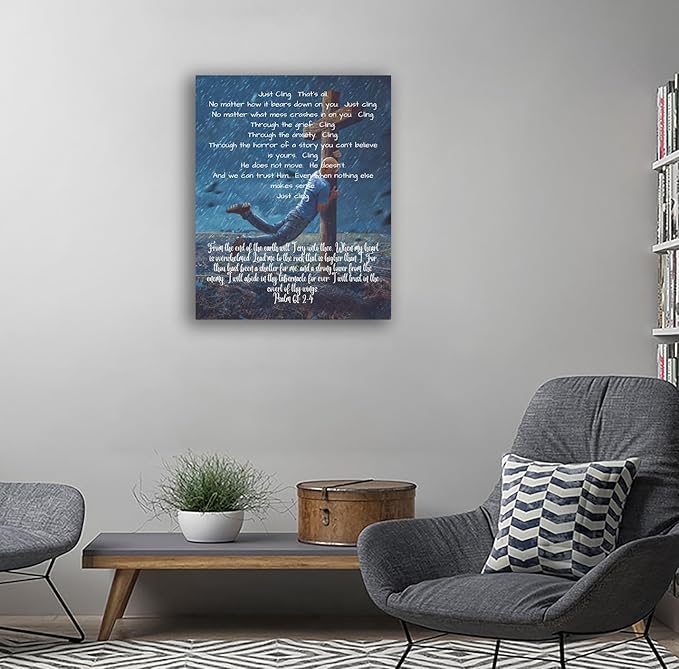 ART Jesus Canvas Wall Decor Psalm 61 2 Christian Poster Wall Print Inspirational Bible Verse Print