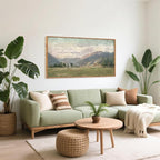 Aurlan Numbers 6:24-26 May The Lord Bless You Wall Art(40"x20"), Large Jesus Christian Bible Verse Scripture Canvas Artwork, Abstcat Watercolor Mountain Landscape Nature Decor for Home Dining Room Christ Gift