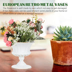 Vintage vase Iron urn Planter Decorative Table Front Porch urns House Plants Indoors Live urn Pot Outdoor Plant Pot Creative Flower Container Small Succulents Wrought Iron