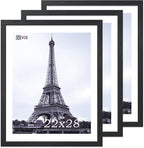 VCK 22x28 Poster Frame Set of 3 - Black,Solid Wood Picture Frames, Textured Exclusive Wall Gallery Frame