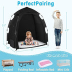 Blackout Tent for Pack and Play - One-Click Opening Pack N Play Blackout Cover - Black Out Tent for Sleep Pod & Mini Crib, Breathable Crib Blackout Cover Block 95% Light