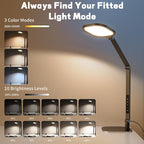 LED Desk Lamp for Home Office, 15W Computer Zoom Lighting with Swing Arm, Memory & Timer Function, Dimmable Desktop Ring Light for Video Calls, Conference, Reading, Streaming, Podcasting