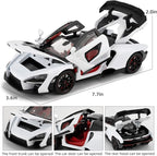 1:24 Scale Car Model Compatible for Collectible McLaren Senna Super Sports Car Toys, Zinc Alloy Pull Back Toy Vehicle with Sound and Light for Adult Boys Girls 3 4 5 6 7 8 (White)