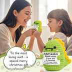 OCCdesign Mini Christmas Aunt Gifts from Niece Nephew RAWR I Love You Auntie Best Aunt Ever Gifts Cute Handmade Crochet Dinosaur for Christmas Thanksgiving Day Birthday Gift for Auntie Aunty to be