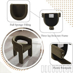 Green Sherpa Dining Chairs Set of 2, Modern Barrel Dining Room Chairs Upholstered Faux Fur Accent Chair with Arms and Round Back for Living Room Kitchen Armchair No Assembly Needed