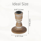 Wooden Taper Candle Holders: Wood Candlestick Holders Rustic Farmhouse Fall Decor for Living Room Dinning Table Centerpiece Christmas Set of 2