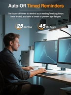 LED Desk Lamps for Home Office,5 Color+9 Brightness Desk Light,Touch & Remote Control,1000 Lumen Bright Monitor Light with Timer,12W USB Adapter Clamp Lamp for Computer, Reading, Study, Workbench