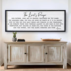 Our Father Prayer Bible Verse Framed Wall Art, 40''×15'' Rustic Religious Christian Lords Prayer Sign for God Jesus Christ Prayer, Horizontal Holy Inspirational Catholic Scripture Decor