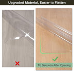 Crystal Clear Floor Mat 8×10ft, Upgraded Easy Flat Waterproof Vinyl Rug Cover, Large Stain-Resistant Plastic Area Rug Floor Protector for Kitchen, Dining Room, or High-Traffic Areas