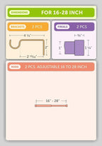 Ivilon Side Window Curtain Rod - End Cap Style Design 1 Inch Pole. 16 to 28 Inch Color Black