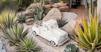Metal Truck Decor,Farmhouse Truck Decor,Decorative Tabletop Storage & Pick-up Metal Truck Planter, 12.5" x 5.75" x 6.25" inches (White)