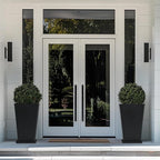 La Jolíe Muse Tall Planters 20 Inch, Flower Pot Pack 2, Patio Deck Indoor Outdoor Garden Tree Planters (Black)