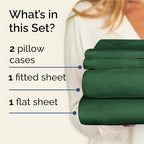 Twin XL Sheets Set 4 Piece - Includes 2 Pillowcases - Bed Sheets Twin XL Size - Soft Hotel Luxury Bedding - Cooling, Comfy & Breathable - 1 Flat & 1 Fitted & 2 Pillowcases w/ Deep Pockets - Emerald