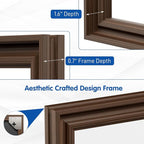 WEER Retro Copper Bathroom Mirror, 36x30 Inch Bronze Oil Rubbed Framed Mirror, Rectangle Classic Vintage Framed Wall Mirror, Farmhouse Vanity Mirror, Tempered Glass, Vertically or Horizontally