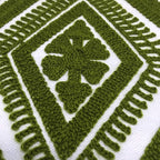 Alysheer Embroidered Decorative Throw Pillow Covers 18x18 inches Set of 2 Pieces, Boho Geometric Modern Chic Classic Pattern Cotton Cushion Cases for Sofa Couch Bed Living Room(Olive Green)