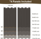 HolidayIdeas 4 Panels Linen Outdoor Curtains for Patio Waterproof Taupe Outside Curtains 110"x84"-Gazebo Wide Curtains Weighted Privacy for Pergola, Porch, Cabana, Living Room, Backyard, Pavilion