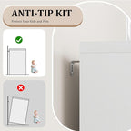 GarveeHome 35.4 in Sideboard Buffet Cabinets with Glass Door, Buffet Cabinet with Storage, White Sideboard Cabinet with Drawer, Modern Buffets & Sideboards for Dining Room, Kitchen