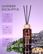 M&SENSE Lavender Eucalyptus Reed Diffuser: 6.3 fl oz Non-Toxic Aroma Set with Sticks, Light & Subtle Fragrance, Long-Lasting Natural Essential Oil Gifts for Bedroom, Shelf Decor & Small Spaces