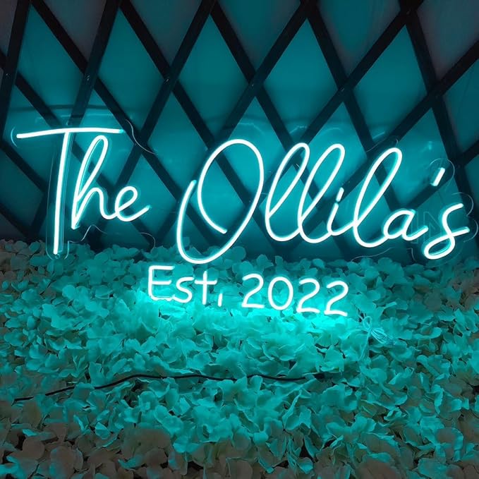Custom Neon Signs, Neon Sign Customizable for Wall Decor, Personalized Neon Sign for Wedding Birthday Party Gift Party Bar Game Room Home Business Shop Name Logo Neon Sign (2 Lines)