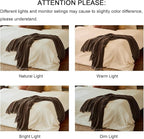 lifein Throw Blanket for Couch, Soft Boho Decor Bed Throw,Cozy Brown Knitted Chenille Small Farmhouse Lightweight Throw for Spring(Brown,50 * 60")