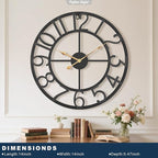 14 Inch Large Wall Clocks for Living Room Decor,Big Silent Battery Operated Metal Wall Clock,Rustic Modern FarmhouseArabic Numerals Wall Clock for Kitchen,Office,Bedroom,Dinng Room