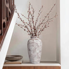 Terracotta Vase, Rustic Farmhouse Vase, Large Ceramic Vases for Centerpieces, Farmhouse Decor for Living Room, Shelf, Entryway, Room Decor, 11 inch