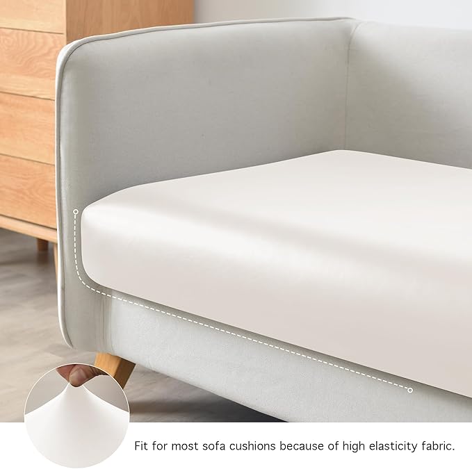 Yates Home PU Leather Couch Sofa Cushion Slipcover Water-Proof Elastic Chair RV Seat Covers Loveseat Sofa Furniture Protector Slip Cover for Seater Replacement in Living Room（Chair, Beige）