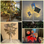 Money Tree Gift Card Holder - DIY Birch Tree Lamp with 12 Clips and 24 Twig LEDs, Display Money Cash Photo for Birthday Christmas Home Party Festival Wedding