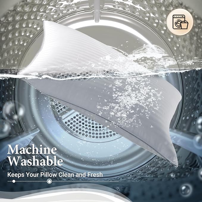 Basic Beyond Queen Size Pillows Set of 2 - Down Alternative Pillows for Sleeping, Soft 20 x 28 Inches Pillows Queen Size Set of 2 for Back, Stomach or Side Sleepers