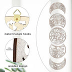 Jetec 5 Pcs Moon Phase Wall Art Decor Wall Pediments Hanging Wooden Moon Phase Spiritual Bedroom Nordic Boho Lunar Aesthetic Art for Living Room Dorm Apartment Bar Ornament(Vintage Color,10.6 Inch)