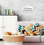 Welcome Friends Decor Sign, Hanging Wood Sign Home Decorative, Printed Wood Wall Art Sign, Friends Welcome Sign, Front Door Wall Decor, Welcome Friends Door Sign Porch Decor 12 * 6inch